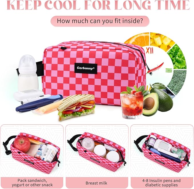 Freezable Lunch Bag,Freezable Snack Bag,Mini Cooler Bag for Travel/Work/School,Small Insulated Bag,Small Cooler Lunch Box with Ice Packs,Insulated Snack Bag,Freezable Snack Box with Handle Buckle