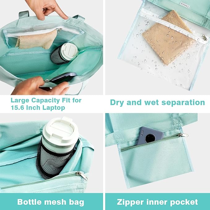 Yoga Bags for Women with Yoga Mats Bags Carrier Carryall Canvas Tote for Pilates Shoulder for Travel Office Beach Workout