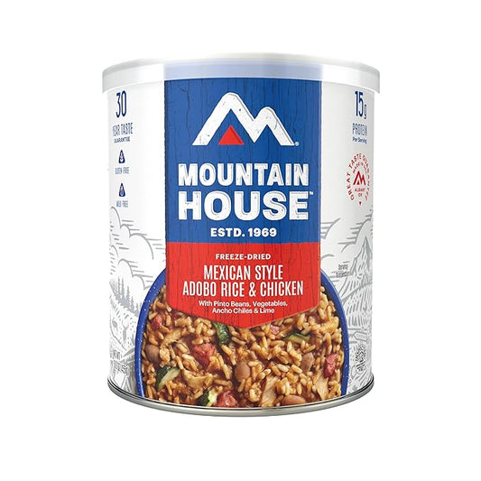 Mountain House Mexican-Style Adobo Rice & Chicken #10 Can | Freeze Dried Survival & Emergency Food | Gluten-Free | 7 Servings
