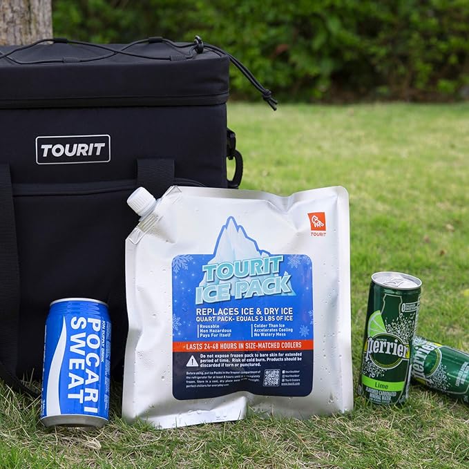 TOURIT Reusable Ice Pack for Coolers Long Lasting Cooler Ice Packs for Cooler Bag Lunch Bags/Boxes, Cooler Backpacks, Freezer Packs for Coolers
