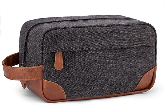 Vorspack Toiletry Bag Hanging Dopp Kit for Men Water Resistant Canvas Shaving Bag with Large Capacity for Travel - Dark Grey