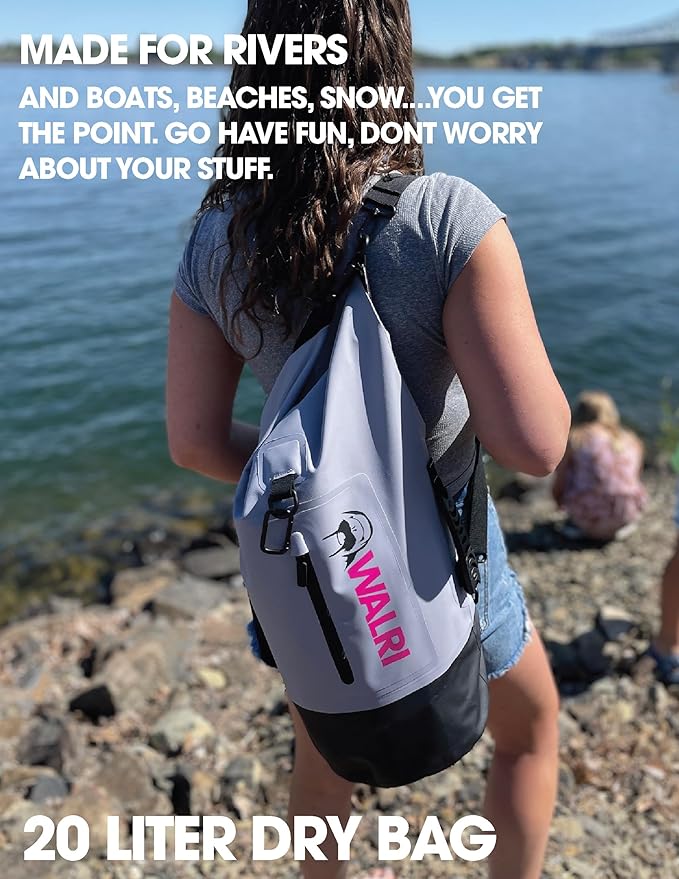 WALRI 20L Waterproof day pack for Sports, Surf, Turf and Dirt (Black)