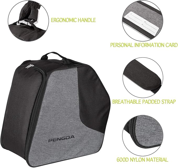 Kids Waterproof Ski Boot & Helmet Bag - Separate Dry & Wet Compartments for Goggles, Gloves, Ski Apparel & Boot Storage