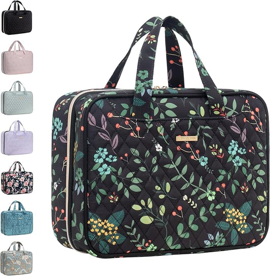 Everfun Hanging Travel Toiletry Bag for Women Traveling With Leakproof Compartment Makeup Cosmetic Organizer Dopp Kit Travel Accessories Essentials Must Have