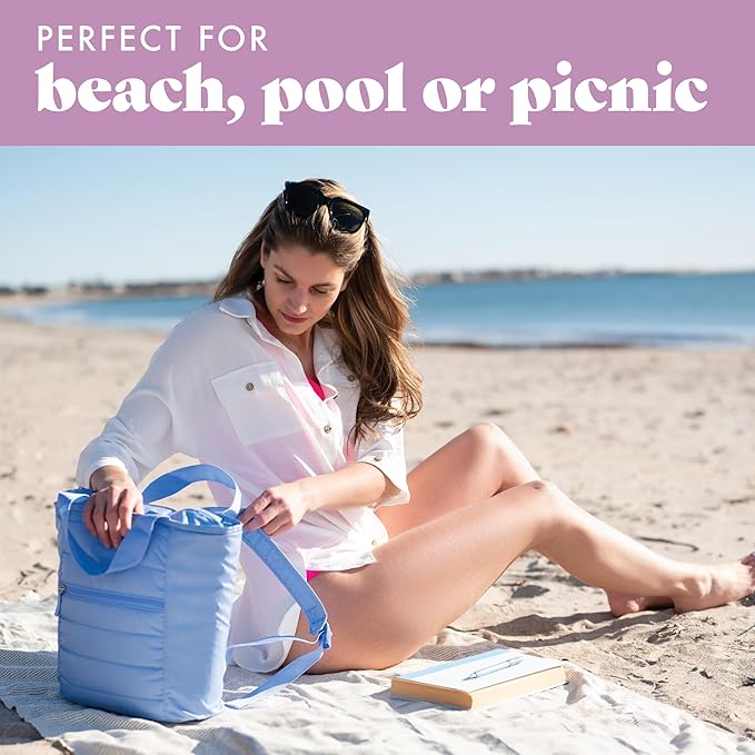 Fit & Fresh Carefree Cooler Collection – Insulated, Leakproof, Water-Resistant Tote & Mini Sling Bag for Summer Pool & Travel