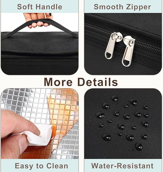 FlowFly Small Insulated Lunch box Portable Soft Bag Mini Cooler Thermal Meal Tote Kit with Handle for Work & School, Cyan