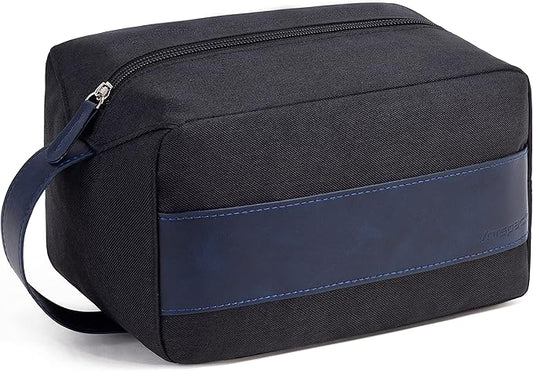 Vorspack Toiletry Bag for Men - Large Dopp Kit for Travel Water Resistant Travel Bag for Toiletries Accessories Lightweight Toiletries Bag - Black&Blue