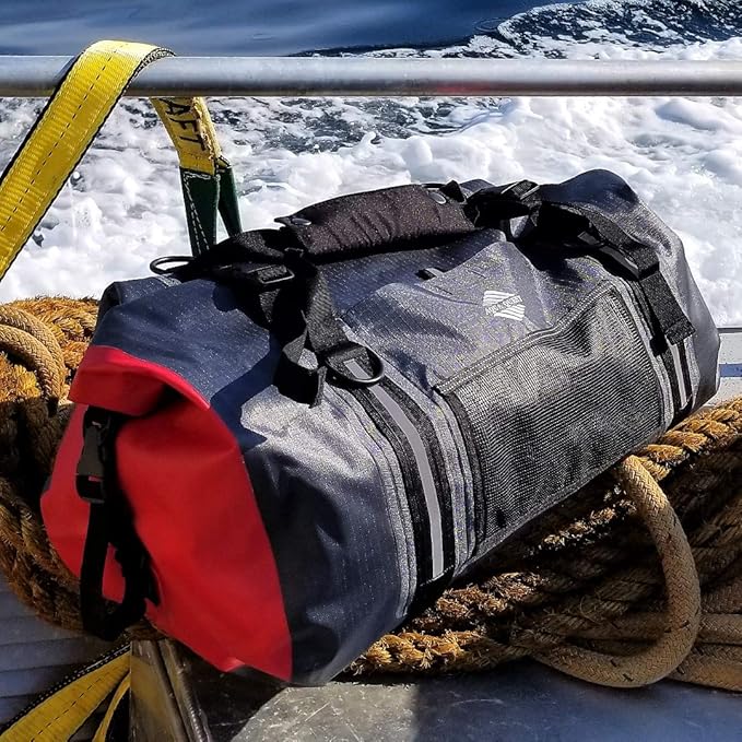 AquaQuest White Water Duffel - 100% Waterproof, Heavy Duty, Versatile, Comfortable - Durable Protective Dry Bag for Travel, Sport, Motorcycle, Boat, Fishing - 50, 75, or 100 L