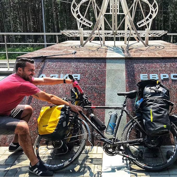 Rhinowalk Bike Pannier Bag 25L Waterproof Laptop Bicycle Rear Rack Bag Storage Saddle Bag Shoulder Bag Backpack