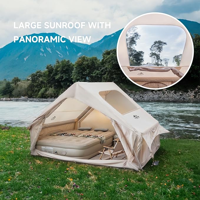 Tents for Camping, Blow Up Air Camping Tent with Pump for Adults, Easy Setup 4 Seasons Waterproof Outdoor