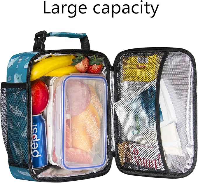 Hap Tim Lunch Box, Insulated Lunch Bag, Reusable Lunchbox Cooler Bag Shark (18654-SK)