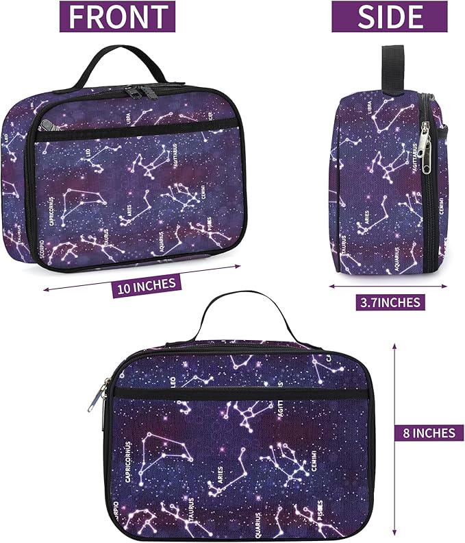 rickyh style Lunch Box with Padded Liner, Spacious Insulated Lunch Bag Durable Thermal Lunch Cooler Pack with Strap for Boys Girls Adults School Sports Beach Picnic Work Camp,2 Pocket (LBXINGZUO)