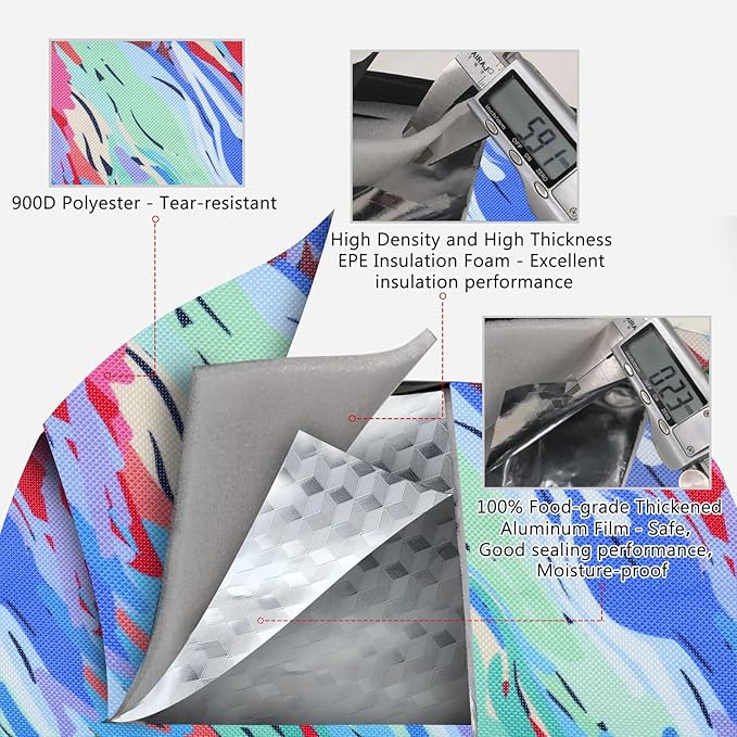 Gloppie Small Lunch Bag Insulated Lunch Box Mini Lunchbox Portable Lunch Cooler Bag Adult Lunch Pail Petty Food Containers Reusable Snack Bag, Camouflage Watercolor