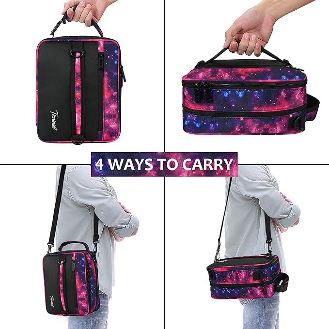 Expandable Insulated Lunch Bag, Leakproof Flat Lunch Cooler Tote with Shoulder Strap for Men and Women, Suitable for Work & Office by Tirrinia, Starlight