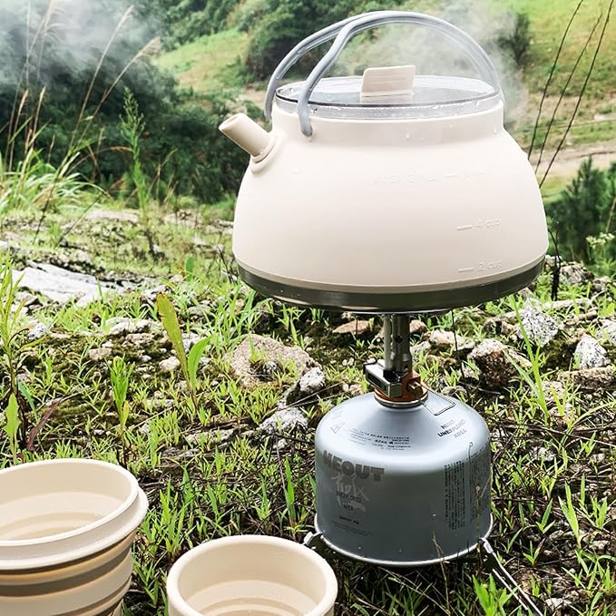 Portable Collapsible Camping Kettle, Coffee Pot for Hiking, Travel and Outdoors, 1.5L