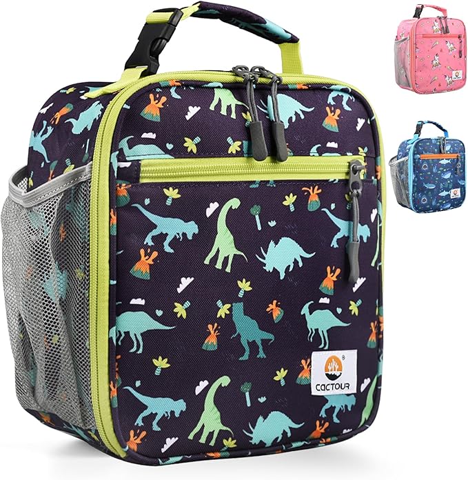 Lunch Box Kids,Premium Insulated Lunch Bag for Girls Boys,Soft Bag Mini Cooler Back to School Thermal Reusable Lunch Bag for Work School Picnic (Dino)