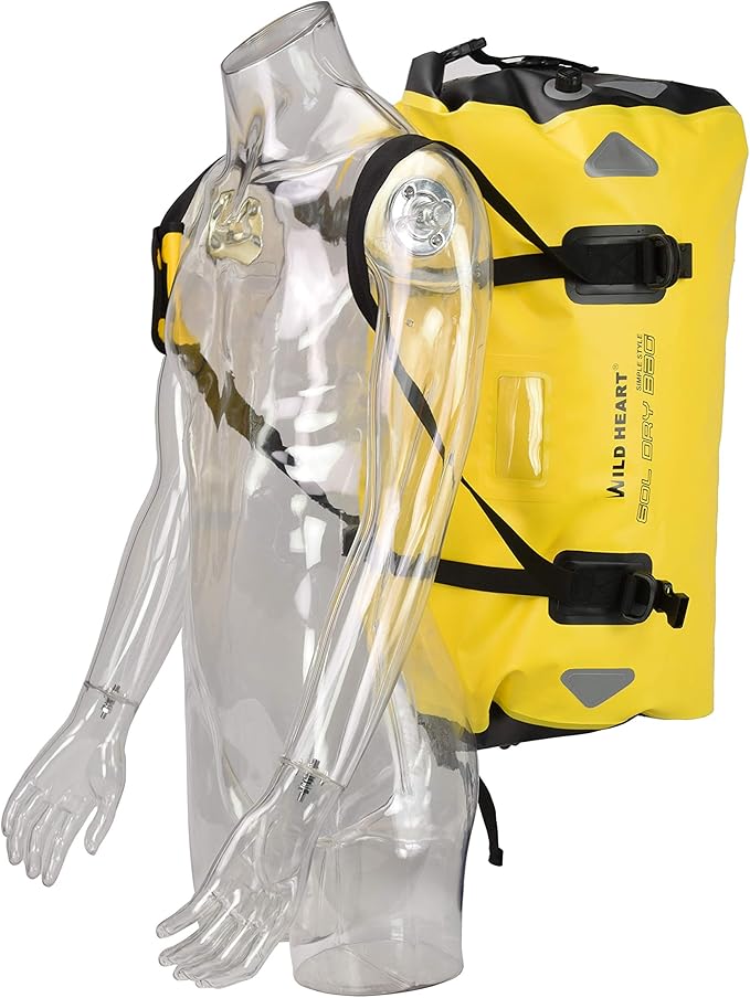 WILD HEART Waterproof Motorcycle Duffel Bag PVC500D Double-bottom With Rope Straps and Inner Pocket 40L 66L 100L for Kayaking, Camping, Boating,Motorcycle