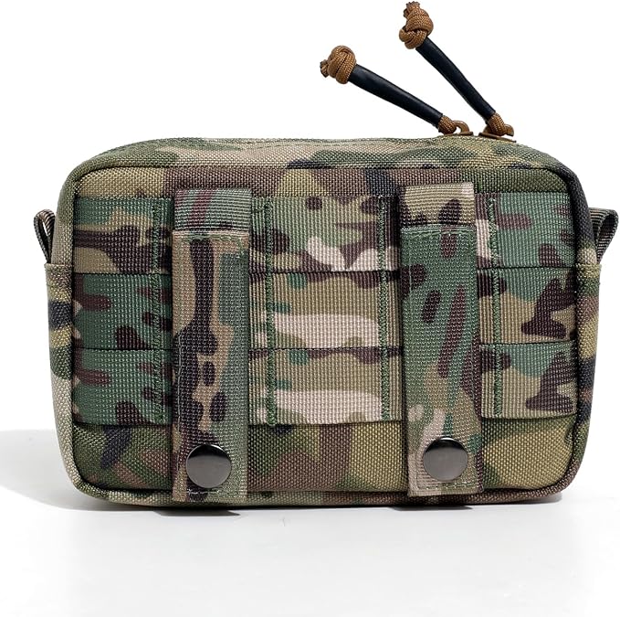 Tactical Belt Pouch EDC Waist Bag MOLLE Admin Pocket Modular Medical Kit Organizer Phone Holster Vest Pack Nylon Utility Zipper Wallet Small Gear Tool Carrier for Men Women Camping Hiking