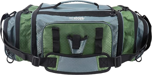 OSAGE RIVER Large Waterproof Fishing Tackle Bag with Padded Shoulder Strap, Ripstop Soft Sided Bag with Fishing Pliers Holder