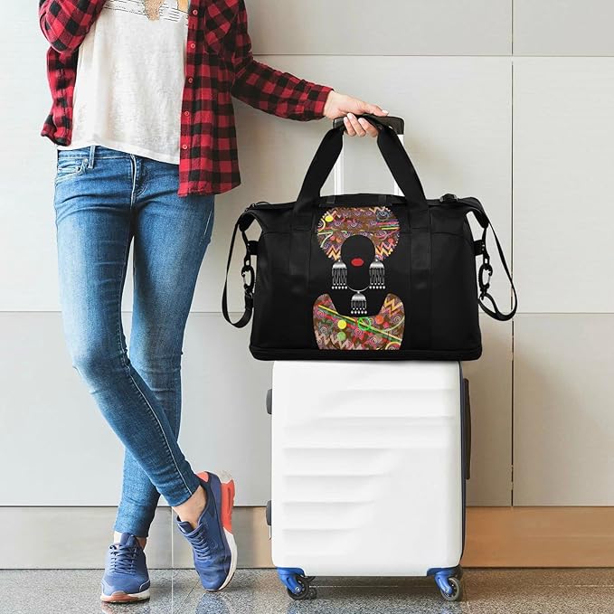 Women's Weekender Duffle Bag for Travel and Gym with Toiletry and Shoes Compartment