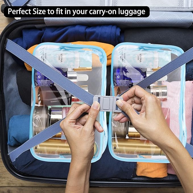 Tbestmax 10 Pack Clear Cosmetic Bags Makeup Bags Portable Waterproof TSA Approved Travel Toiletry Bags Organizer