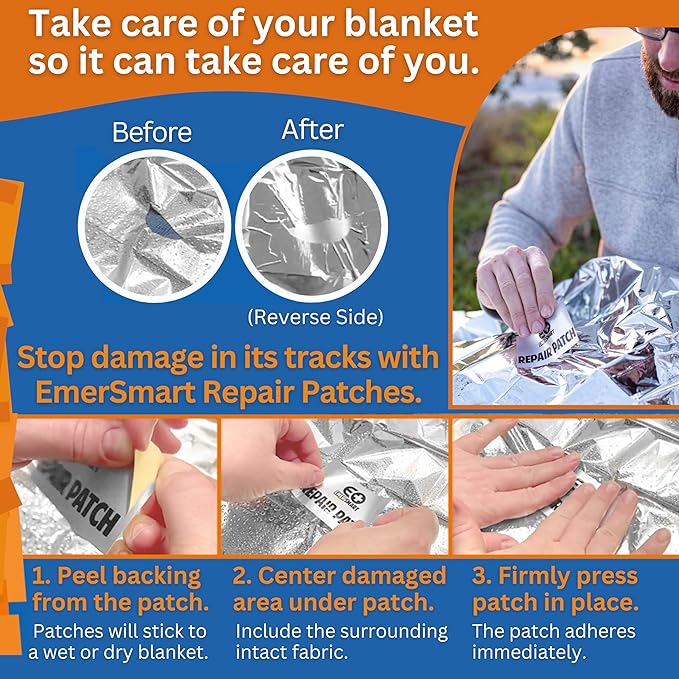 Camping Emergency Blanket Survival Pack [4] - Thermal Mylar Blanket for Winter - Extreme Cold - Bulk