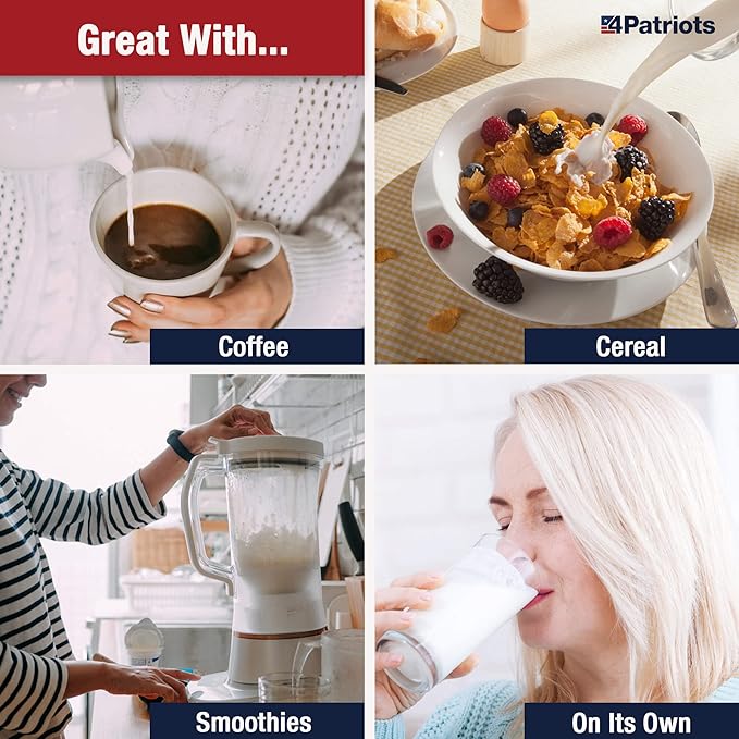 4Patriots Heartland's Finest Powdered Milk: Survival Milk With Long-Lasting Shelf Life, 8 Servings