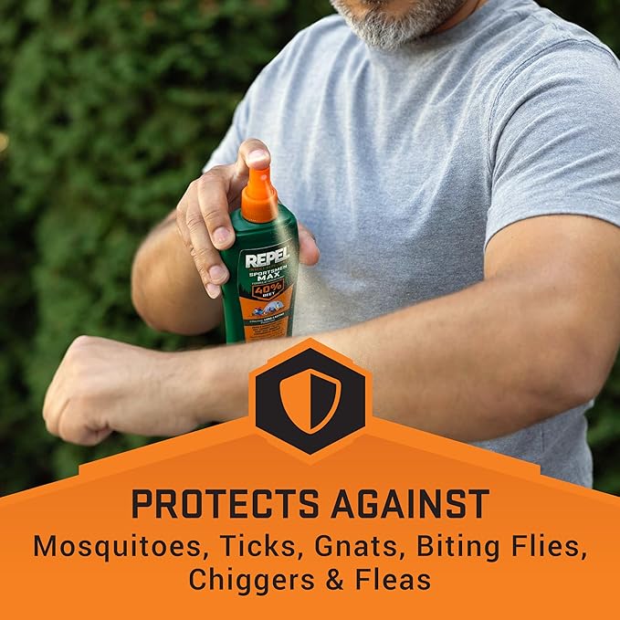 Repel Insect Repellent Sportsman Max Formula, Repels Mosquitoes, Ticks and Gnats, Effective Long-Lasting Protection, 40% DEET (Aerosol) 6 fl Ounce (Pack of 2)
