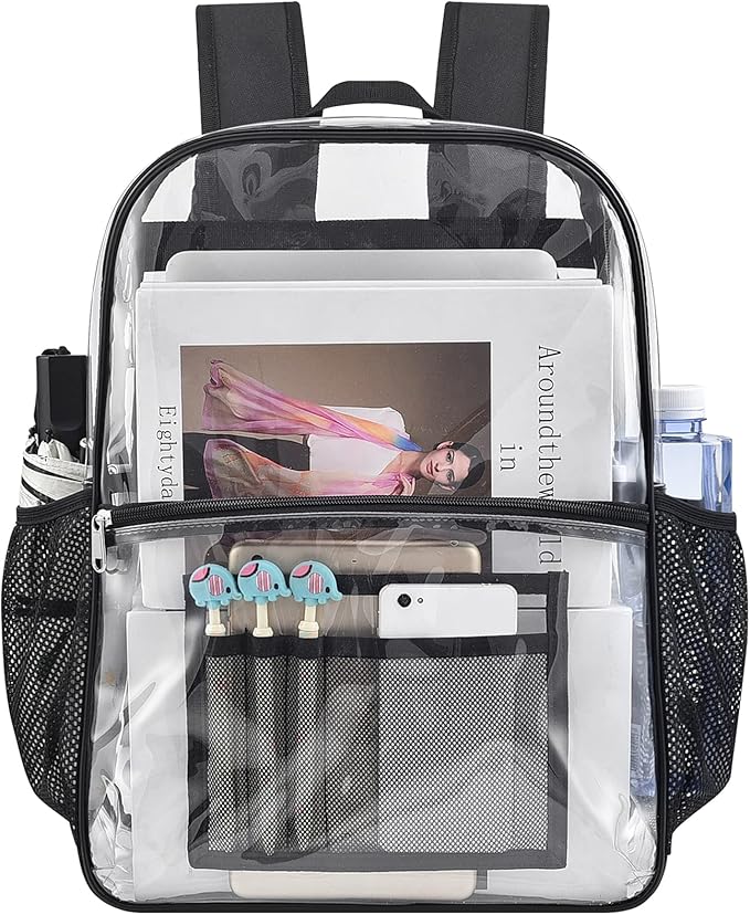 USPECLARE Clear Backpack for Stadium Approved 12×6×12, Water proof Clear Bag for Stadium Events and Concert Work Sport Event