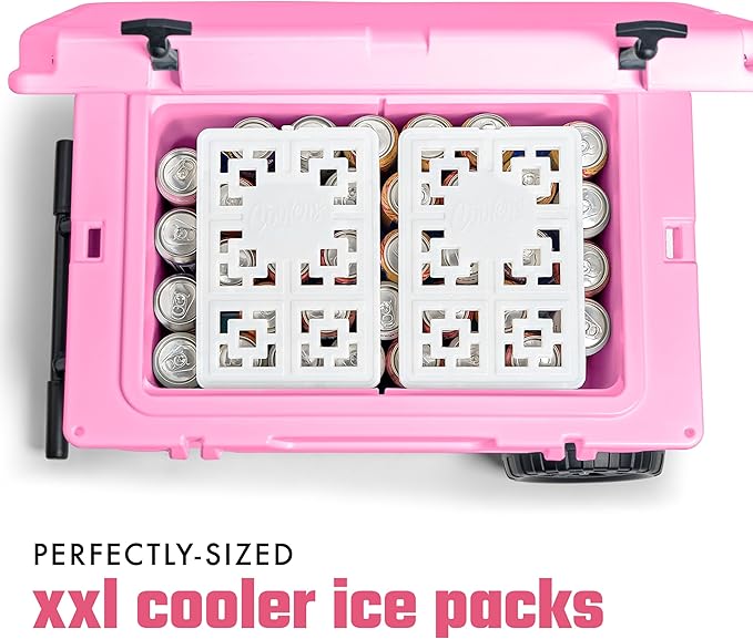 Cool Coolers XXL Fashion Ice by Fit + Fresh, 2pk Large Ice Packs for Coolers, Freezer Packs for Lunchboxes, Pearl White