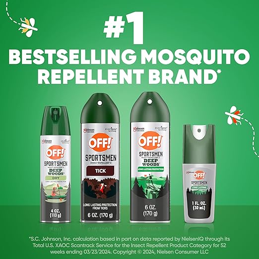 OFF! Deep Woods Sportsmen Insect Repellent Spritz, Maximum Strength, Bug Spray with up to 10 Hours of Protection, 1 oz (Pack of 12)