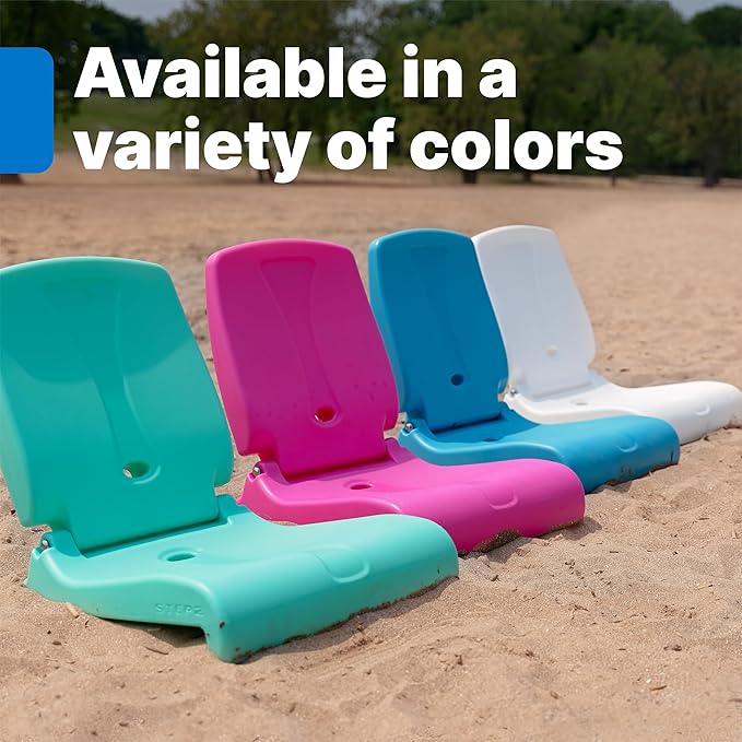Step2 Folding Flip Seat, Lightweight Portable Outdoor Chair for Poolside, Camping, Beach, Boats, Tailgates, Durable Ground Chair with Back Support for Adults, Bright Pink