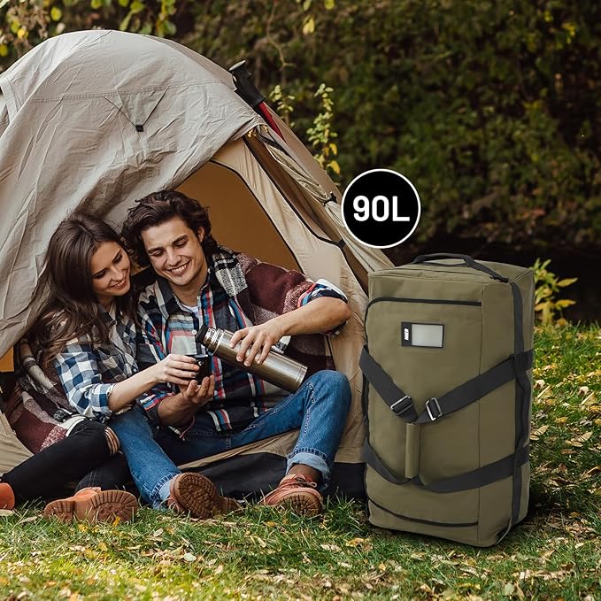 MIER Water Resistant Backpack Duffle Heavy Duty Convertible Duffle Bag with Backpack Straps for Gym, Sports, Travel