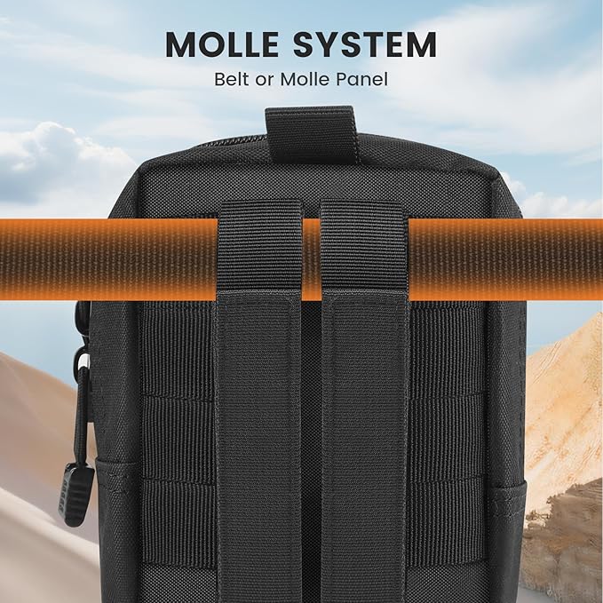 Molle Pouch, Compact Water Resistant Tactical EDC Utility Pouch Tear-Resistant Tactical Organizer Gear Pouch