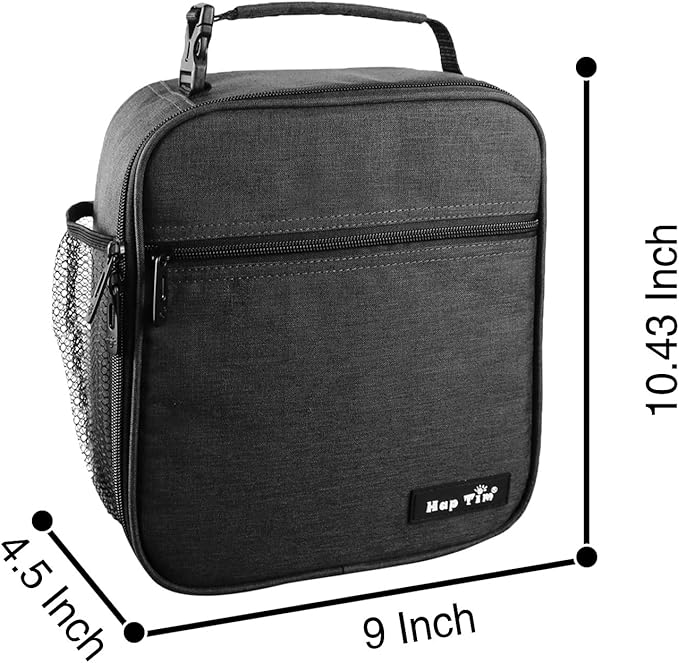 Hap Tim Insulated Lunch Box for Men, Reusable Lunch Bag for Women, Spacious Lunchbox Adult, Dark grey (18654-DG)