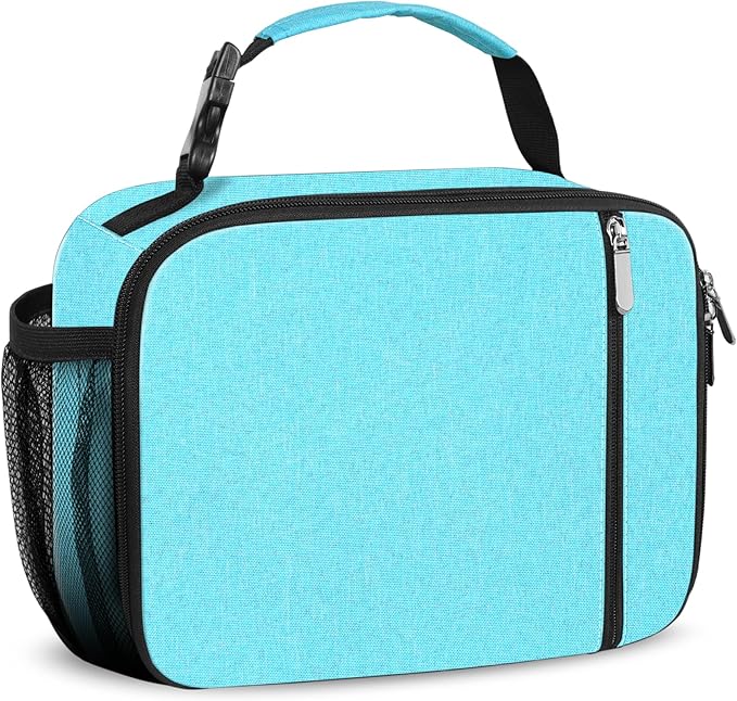 esouler Lunch Box Kids Insulated Lunch Bag for Boys & Girls Durable Children Lunchbox for School with Water Bottle Holder-Light Blue