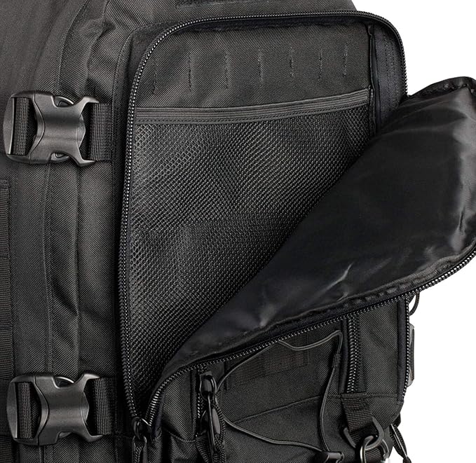 Tactical Backpack Military Army Daypack - Assault Pack for Men Molle Backpacks Bug Out Bag 3 Day Pack for Hiking Camping Travel Hunting Rucksack Trekking Black