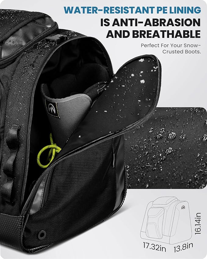 OutdoorMaster Boot Bag - Upgraded Ski Boots and Snowboard Boots Bag, Excellent for Travel with Waterproof Exterior & Bottom - for Men, Women and Youth, 55L