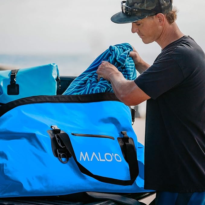 Malo'o Waterproof Dry Bag Duffel 40L/60L/100L, Roll Top Duffel Keeps Gear Dry for Kayaking, Rafting, Boating, Swimming, Camping, Hiking, Beach, Fishing - Internal & External Pockets and Molle Loops