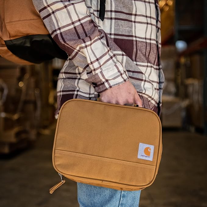 Carhartt Insulated 4-Can Lunch Cooler for Men and Women, Fully Insulated and Water Resistant, Essential Lunch Cooler (Carhartt Brown)
