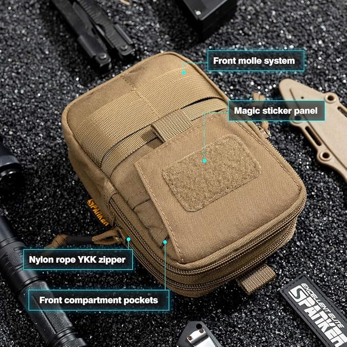 EXCELLENT ELITE SPANKER Tactical Molle EDC Pouch Nylon Belt Waist Bag Camping Hiking Organizer with Cellphone Holster for iPhone 12Pro 12 11ProMax XsMax XR XS X 8Plus 8 7 6 Samsung Galaxy Note 9 S9