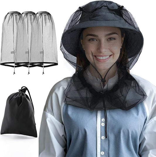 Mosquito Head Net Hat, Protects Face and Neck from Mosquito Bites for Camping, Fishing, Gardening, Apiculturist