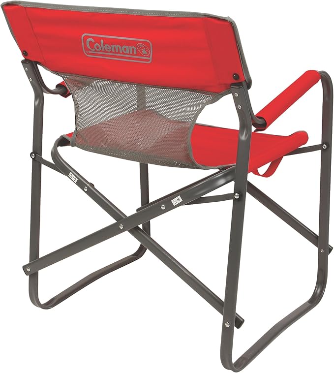 Coleman Outpost Breeze Folding Camp Chair with Cooling Mesh Back, Portable Outdoor Chair Supports up to 300lbs