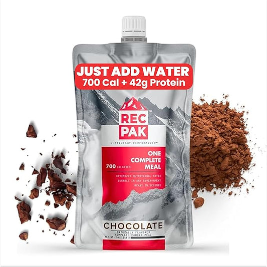 RecPak Performance Ultralight Instant Meals For Your Next Adventure | 700 Cal 42g Protein I Chocolate (6-Pack)