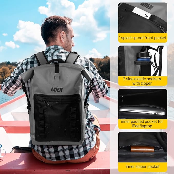 MIER Dry Bag Waterproof Backpack 30L Dry Sack Heavy Duty Roll-Top Closure for Kayaking, Beach, Boating, Swimming, Surfing