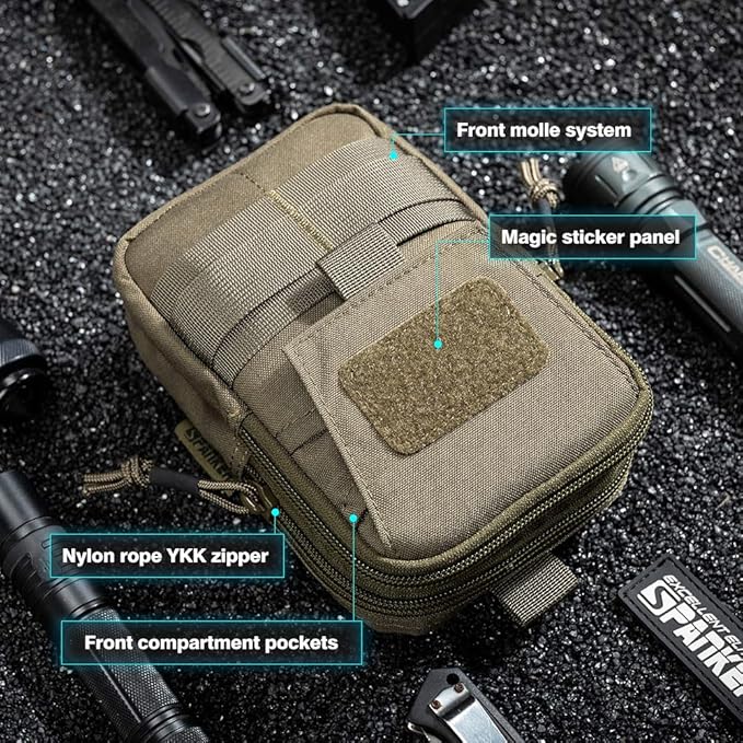 EXCELLENT ELITE SPANKER Tactical Molle EDC Pouch Nylon Belt Waist Bag Camping Hiking Organizer with Cellphone Holster for iPhone 12Pro 12 11ProMax XsMax XR XS X 8Plus 8 7 6 Samsung Galaxy Note 9 S9