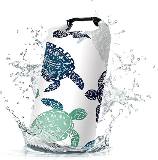 Waterproof Dry Bag,Roll Top Sea Turtle Small Waterproof Backpack 5L/10L/20L Floating and Lightweight Bags for Kayaking, Boating, Fishing, Swimming and Camping