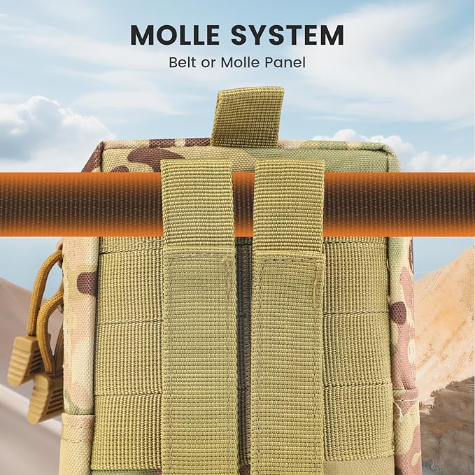 Molle Pouch, Compact Water Resistant Tactical EDC Utility Pouch Tear-Resistant Tactical Organizer Gear Pouch