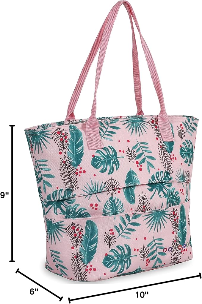 J World New York Lola Tote Bag Insulated Lunch-Box for Women, Palm Leaves, One Size