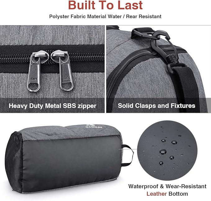 Canway Sports Gym Bag, Travel Duffel bag with Wet Pocket & Shoes Compartment for men women, 45L/40L, Lightweight